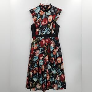 Women's Horrockses Fashions Floral Midi Dress‎ Size 14